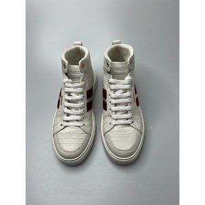 Bally Myles Croc-Embossed High-Top Sneakers White Men’s Size 8 $560